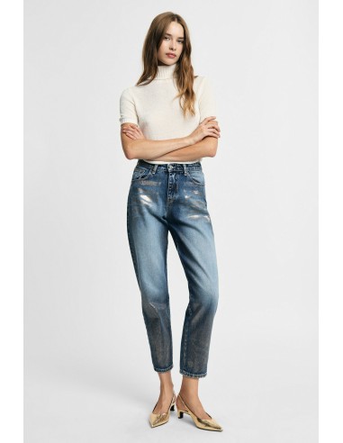 Straight-leg-jeans met gewassen effect en hoge taille, alstublieft