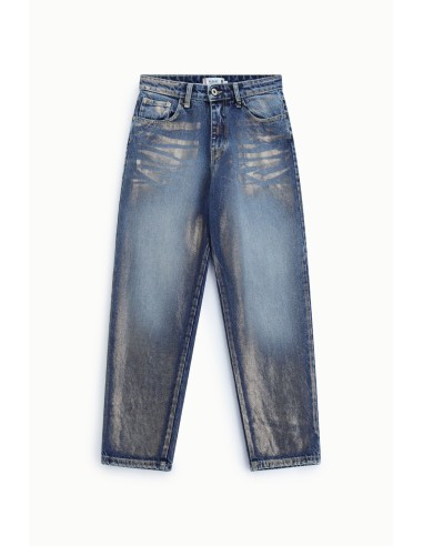 Straight-leg-jeans met gewassen effect en hoge taille, alstublieft