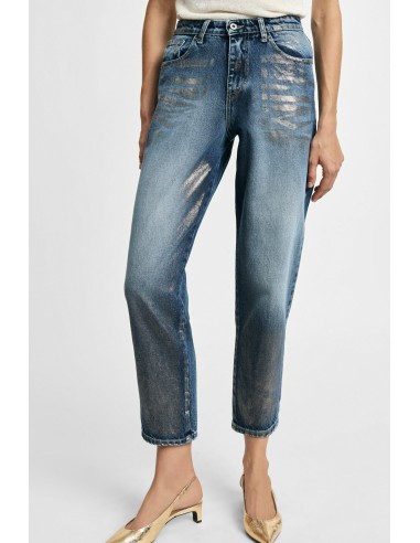 Straight-leg-jeans met gewassen effect en hoge taille, alstublieft