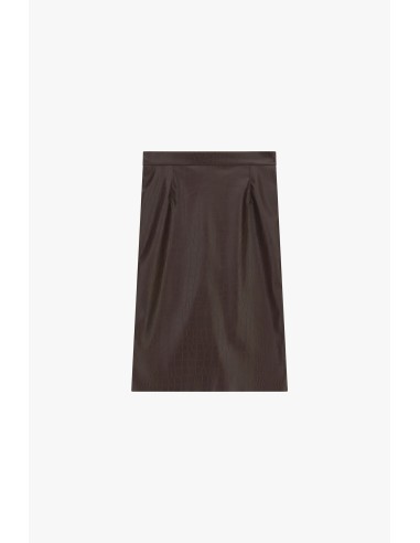Korte rok met krokodillenmotief en hoge taille Dixie