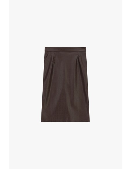 Korte rok met krokodillenmotief en hoge taille Dixie