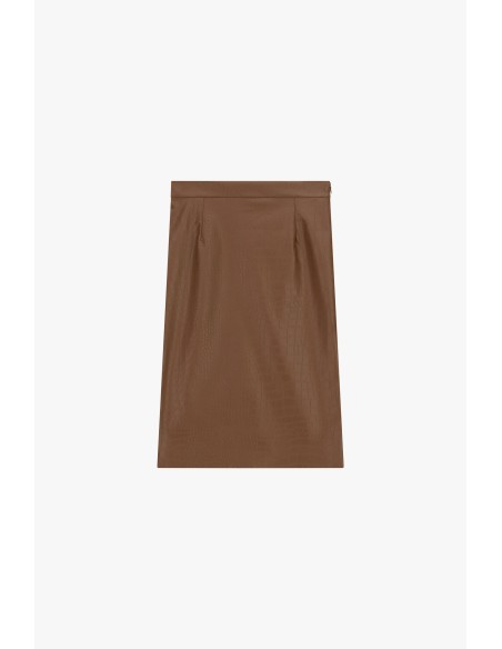 Korte rok met krokodillenmotief en hoge taille Dixie