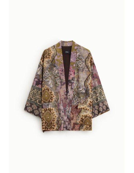 Dixie oversized dusterjas met geometrische fantasieprint