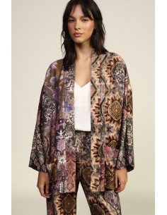 Dixie oversized dusterjas met geometrische fantasieprint