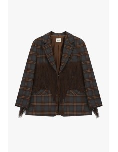 Geruite blazer met decoratieve franjes Dixie 2