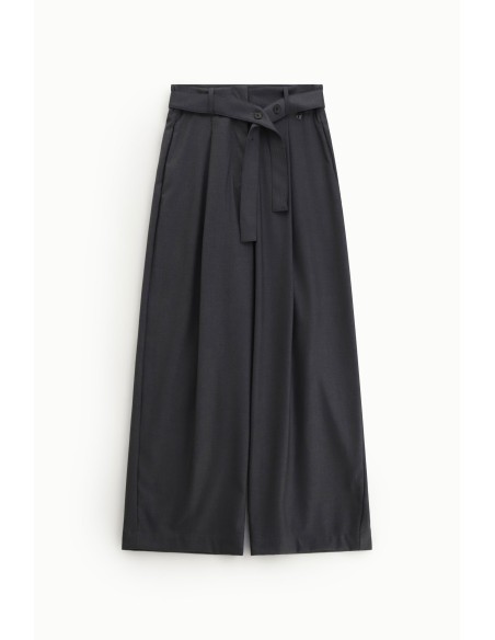 Dixie Palazzo-broek met hoge taille, riem en plooien