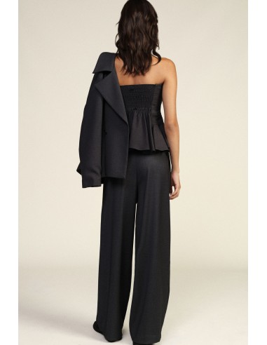 Dixie Palazzo-broek met hoge taille, riem en plooien