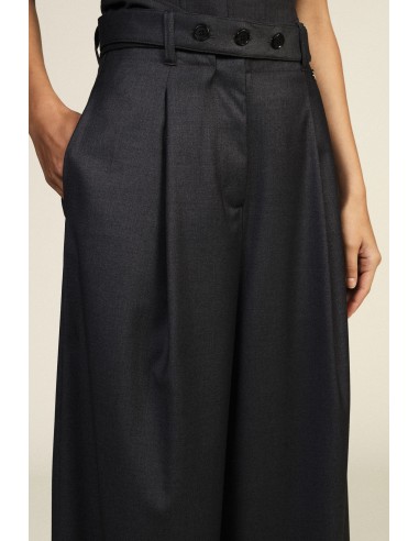 Dixie Palazzo-broek met hoge taille, riem en plooien