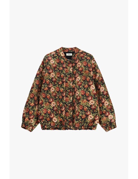 Bomberjack met bloemenprint en elastische onderboord Dixie