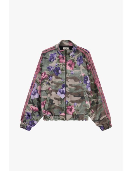 Bomberjack met bloemenprint en gestreepte details Dixie