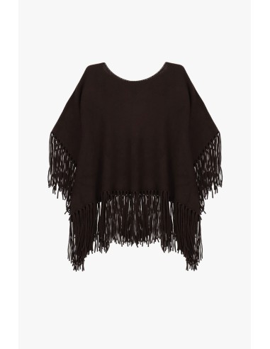 Poncho met franjes aan de mouwen en aan de onderkant Please