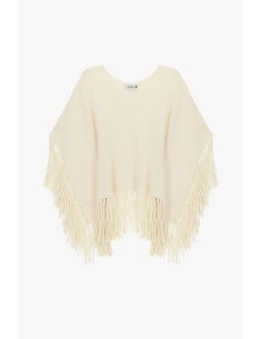 Poncho met franjes aan de mouwen en aan de onderkant Please