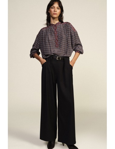 Palazzo-broek met tailleband en plooien Dixie