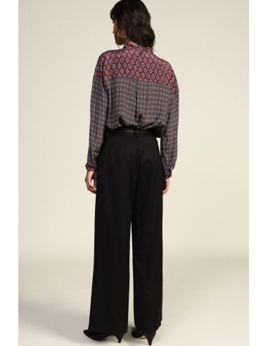 Palazzo-broek met tailleband en plooien Dixie