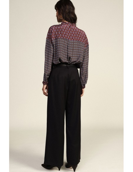 Palazzo-broek met tailleband en plooien Dixie