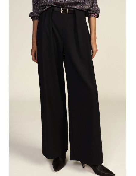 Palazzo-broek met tailleband en plooien Dixie