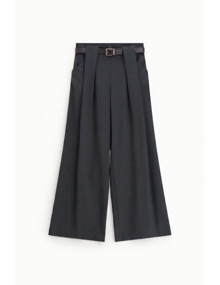 Palazzo-broek met tailleband en plooien Dixie