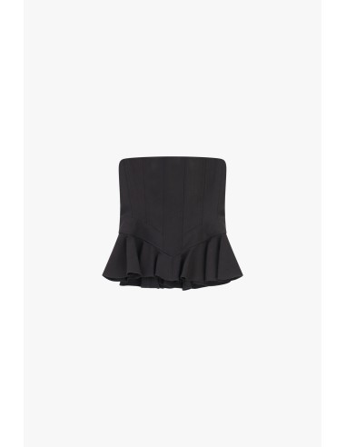 Dixie strapless top met gerimpelde volant
