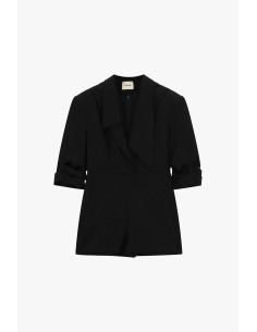 Korte jumpsuit met reverskraag en gerimpelde mouwen Dixie 2