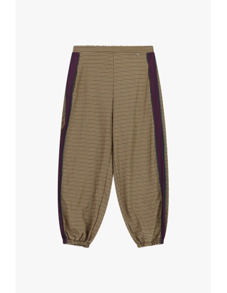 Dixie joggingbroek met microcheck-patroon en zijstrepen