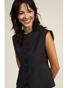 Dixie mouwloos vest met knoopsluiting aan de voorkant