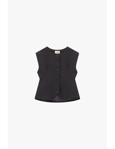 Dixie mouwloos vest met knoopsluiting aan de voorkant