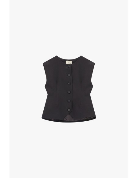 Dixie mouwloos vest met knoopsluiting aan de voorkant