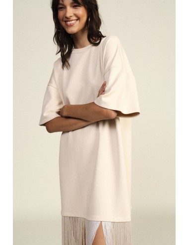 Lange T-shirtjurk met decoratieve franjes Dixie