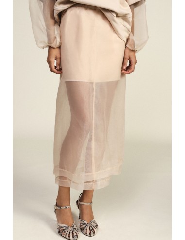 Midi-rok met dubbele laag en elastische taille Dixie