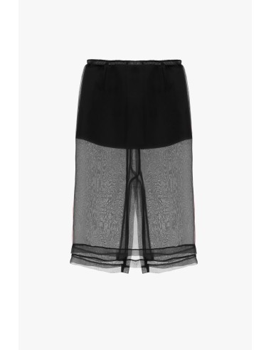 Midi-rok met dubbele laag en elastische taille Dixie