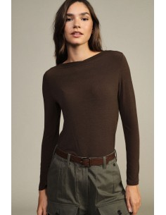 Dixie T-shirt met lange mouwen, ronde hals en comfortabele pasvorm