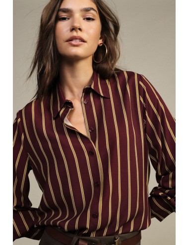Dixie blouse met verticale strepen en manchetten met knopen