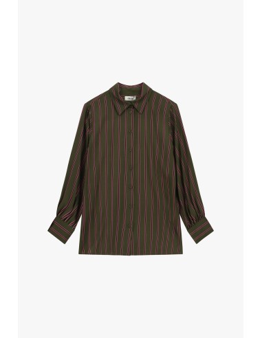 Dixie blouse met verticale strepen en manchetten met knopen