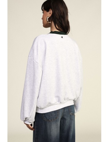 Dixie ronde-hals sweatshirt met 70's-print en asymmetrische onderkant