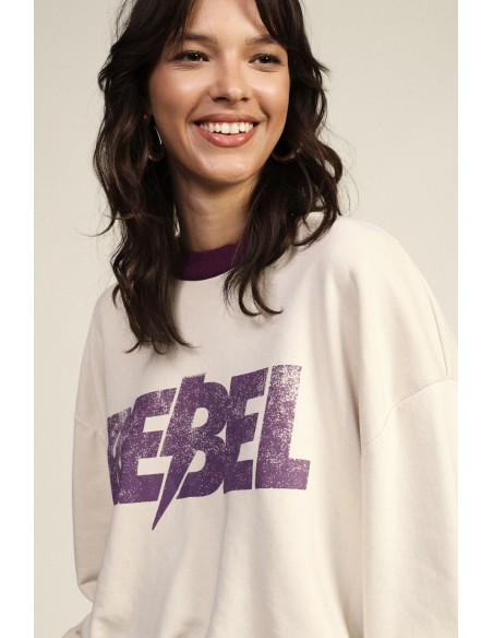 Rebel Dixie-sweater met ronde hals en grafische print