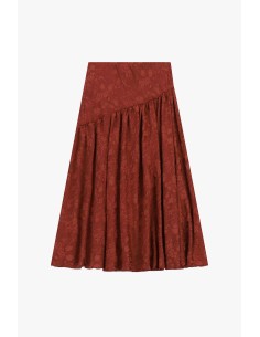 Midi-rok met bloemenmotief en asymmetrische snit van Dixie