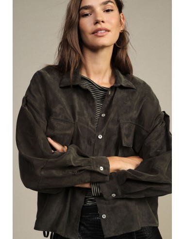 Oversized overhemd met grote zakken en trekkoord Dixie