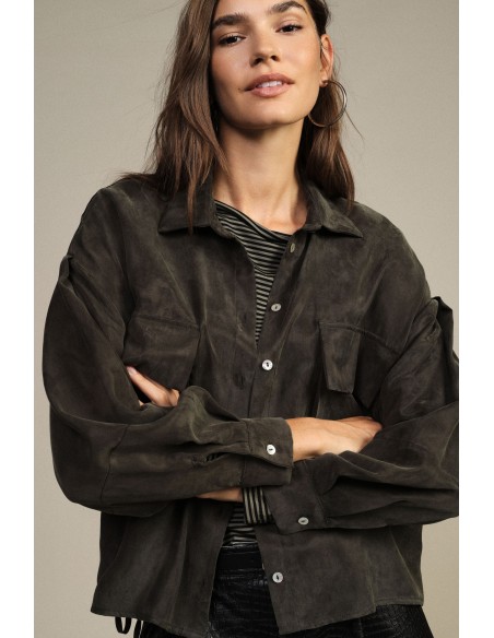 Oversized overhemd met grote zakken en trekkoord Dixie