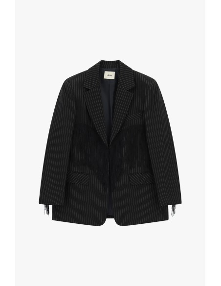 Gestreepte blazer met decoratieve franjes Dixie