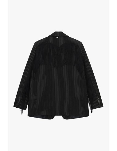 Gestreepte blazer met decoratieve franjes Dixie