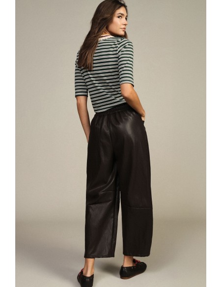 Dixie Wijde broek met hoge taille en schuine zakken