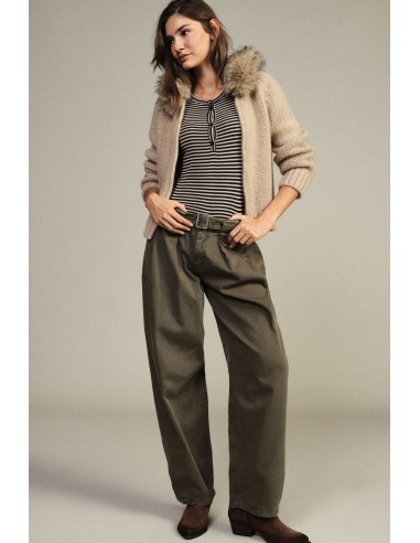 Dixie Palazzo-broek met hoge taille, riem en plooien