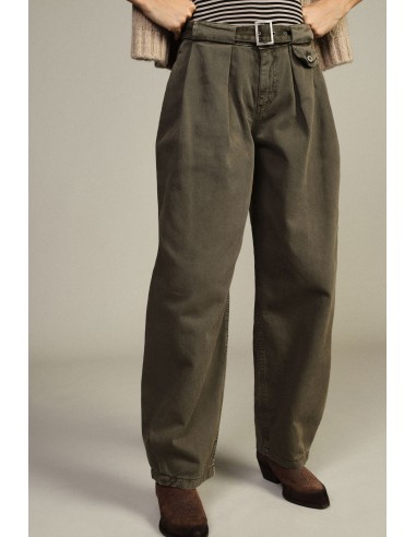 Dixie Palazzo-broek met hoge taille, riem en plooien