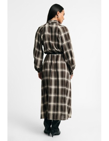 Lange geruite jurk met verstelbare riem Please