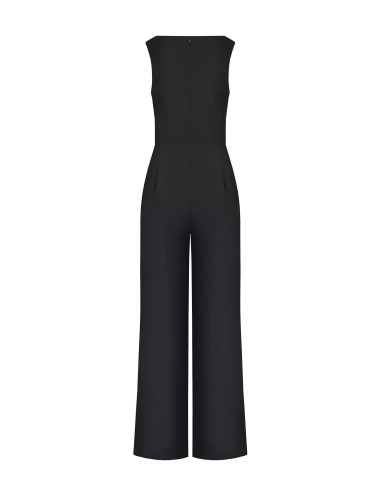 Palazzo-jumpsuit van scuba-crêpe met lijfje met pailletten Rinascimento