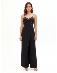 Palazzo-jumpsuit van technische stof met asymmetrisch voorpand Rinascimento
