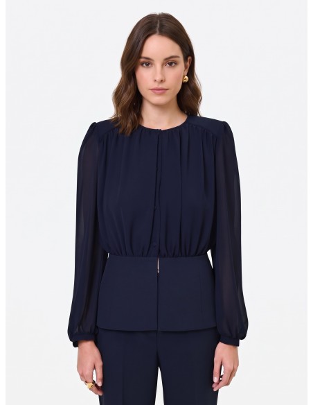 Rinascimento Studio-blouse van semi-transparante georgette