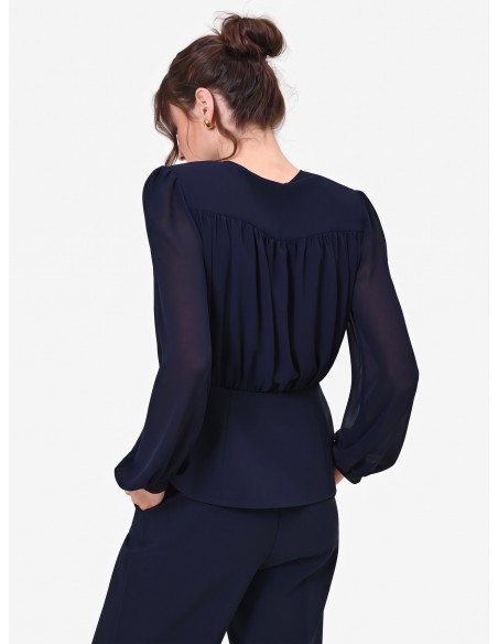 Rinascimento Studio-blouse van semi-transparante georgette