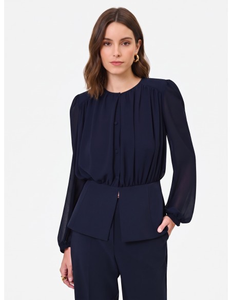 Rinascimento Studio-blouse van semi-transparante georgette