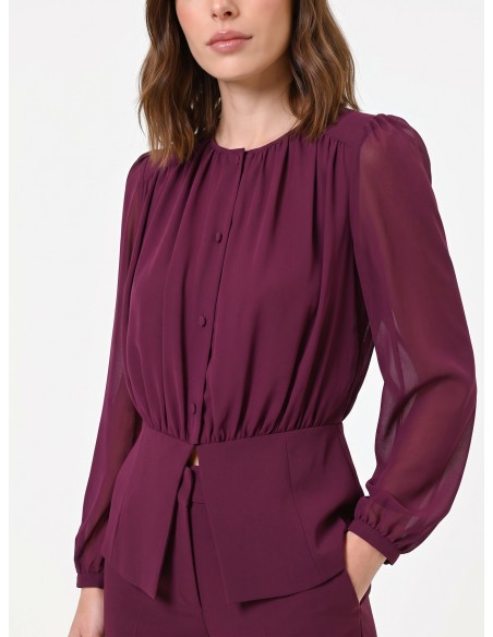 Rinascimento Studio-blouse van semi-transparante georgette